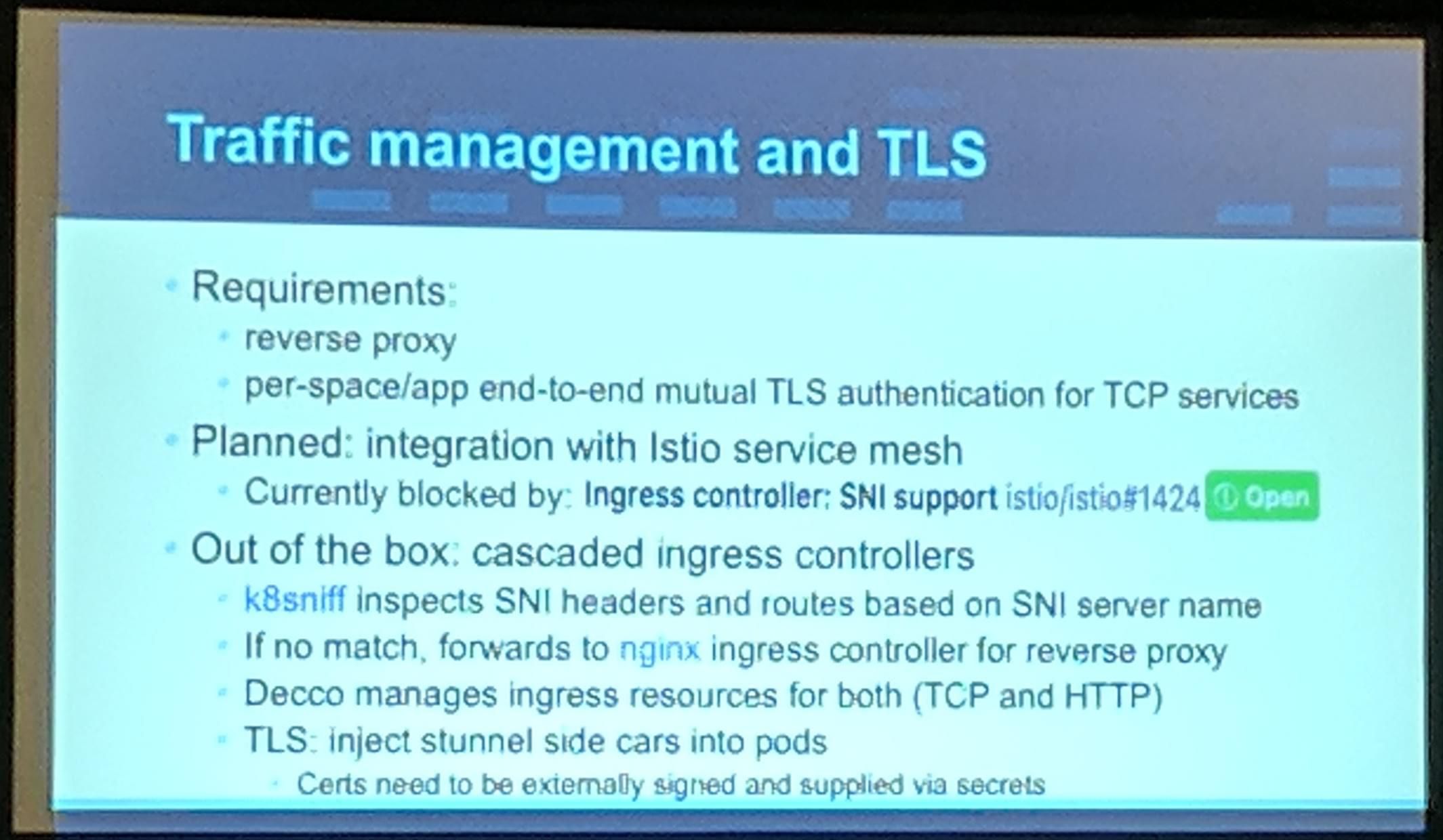 KubeCon Talk: Decco Traffic Management Slide