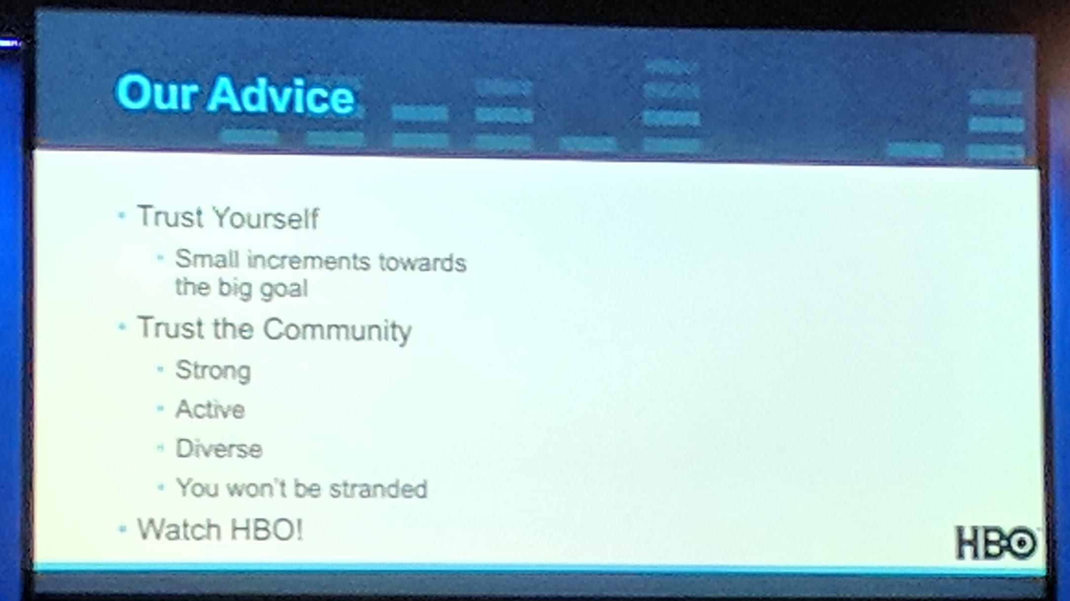 KubeCon: Keynote HBO's advice