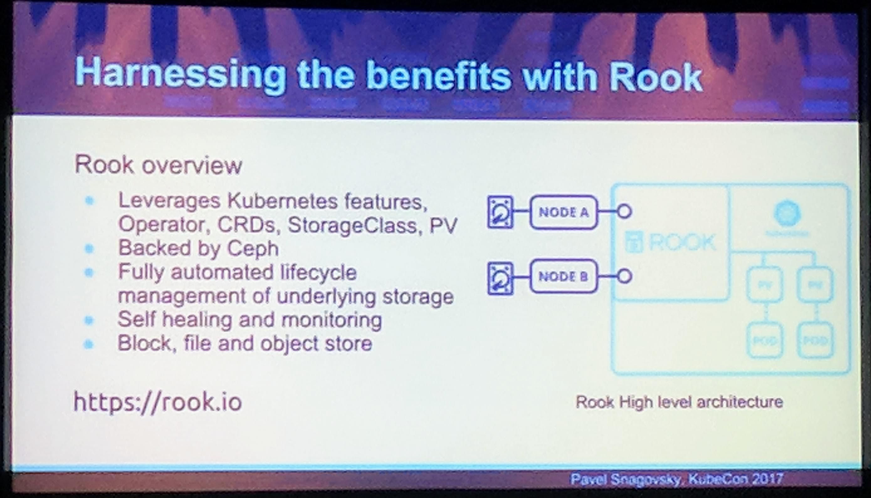 KubeCon: Talk Local Storage Harnessing the benefits with Rook