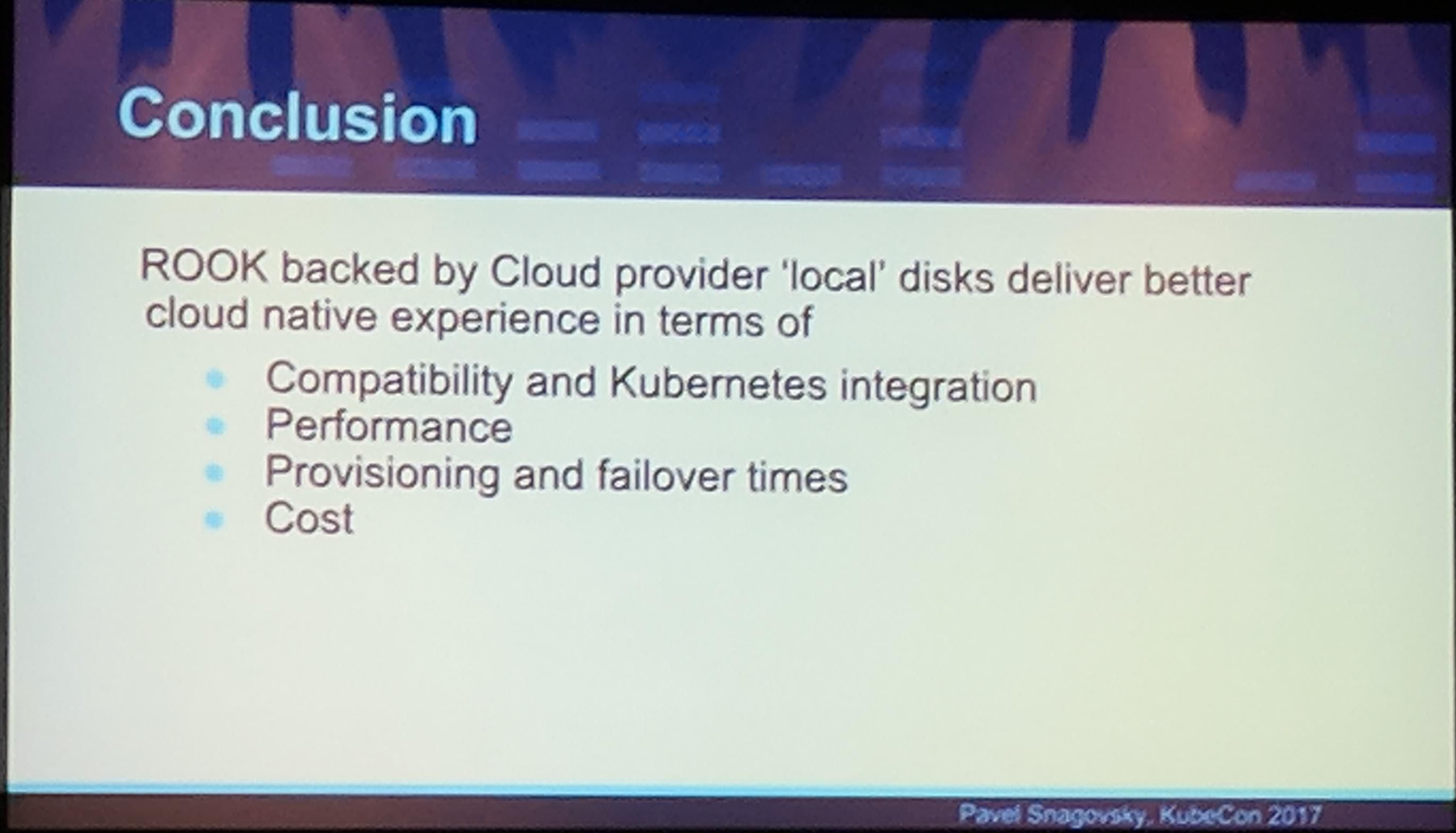 KubeCon: Talk Local Storage Conclusion