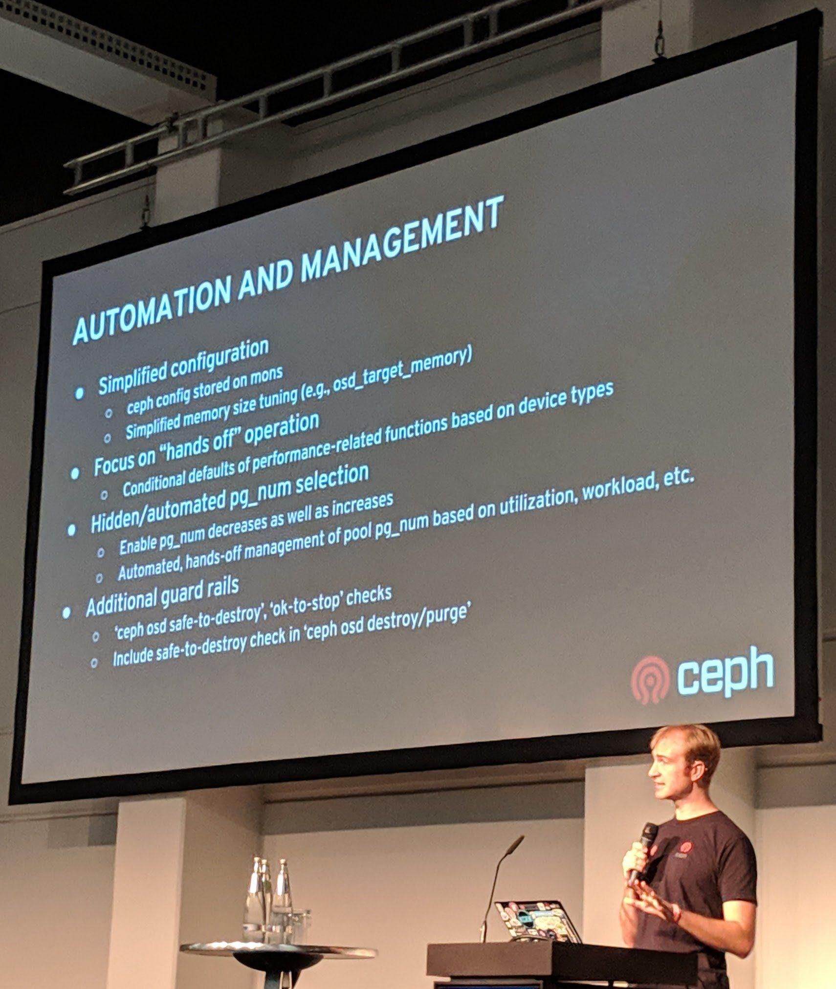 Ceph Day Berlin 2018 - State Of Ceph, Sage Weil, Red Hat - Automation and Management