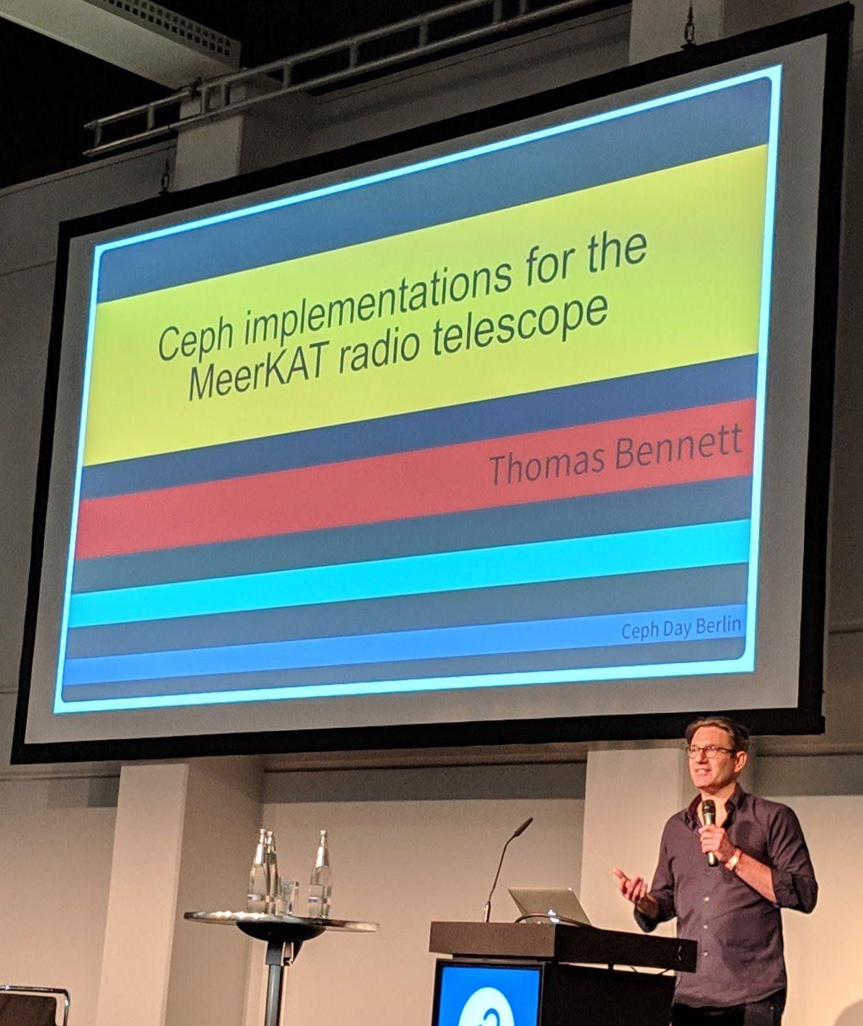 Ceph Day Berlin 2018 - Ceph implementations for the MeerKAT radio telescope, Bennett SARAO, SKA Africa - Title Slide