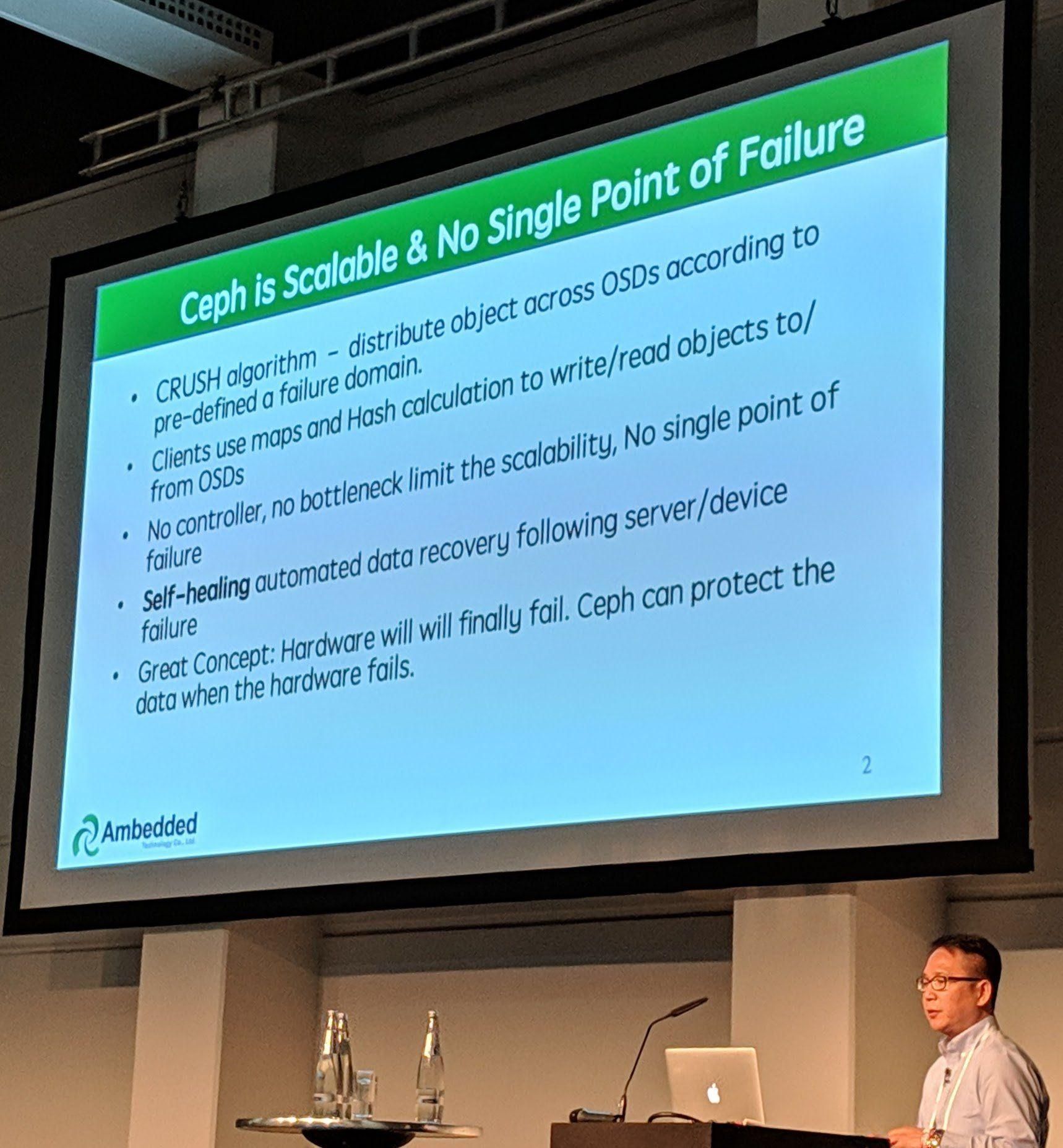 Ceph Day Berlin 2018 - 5 reasons to use Arm-based micro-server architecture for Ceph Storage, Aaron Joue, Ambedded Technology - 'Ceph is Scalable & No Single Point of Failure'