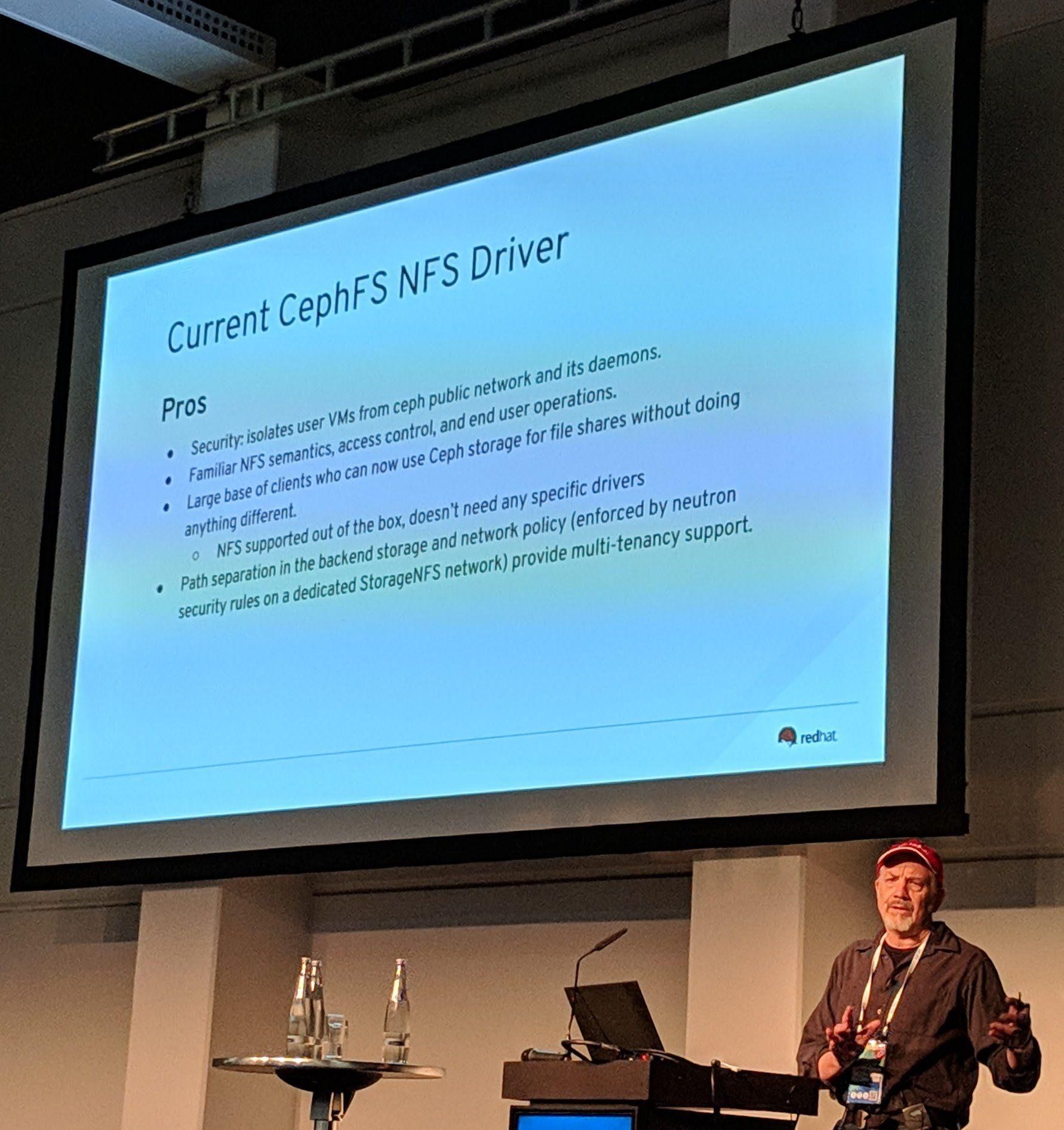 Ceph Day Berlin 2018 - Practical CephFS with NFS today using OpenStack Manila, Tom Barron, Red Hat - 'Current CephFS NFS Driver'