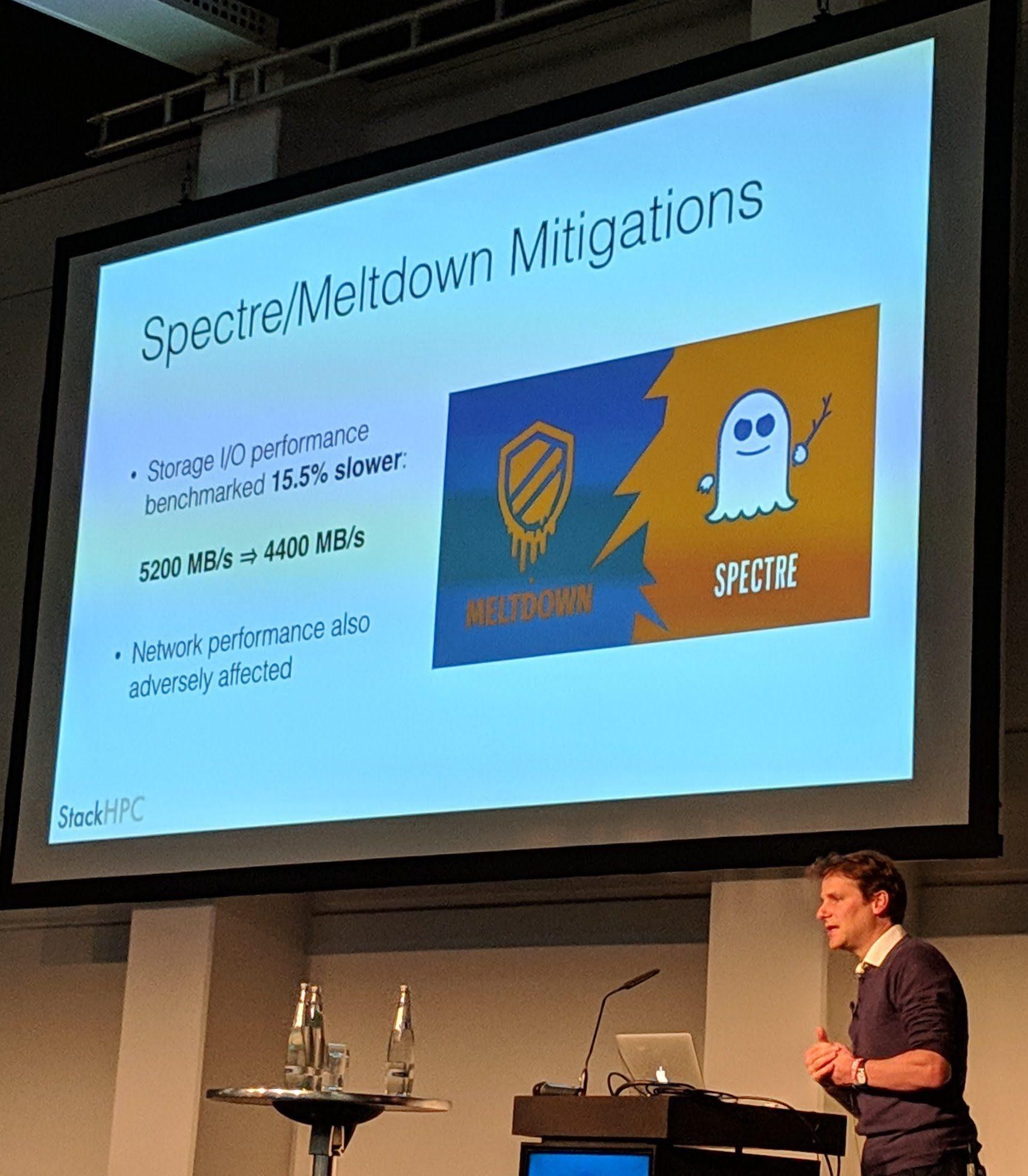 Ceph Day Berlin 2018 - Ceph on the Brain: A Year with the Human Brain Project, Stig Telfer, StackHPC - 'Spectre/Meltdown Mitigations'