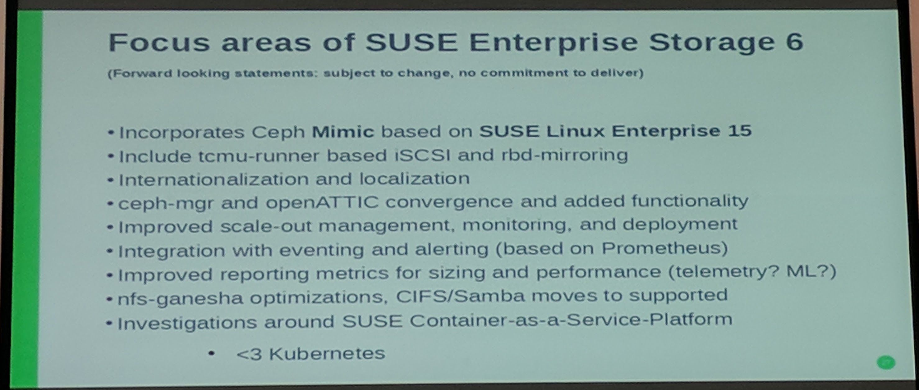 Ceph Day Darmstadt 2018 - Five years of Ceph  - Focus areas of SUSE Enterprise Storage 6