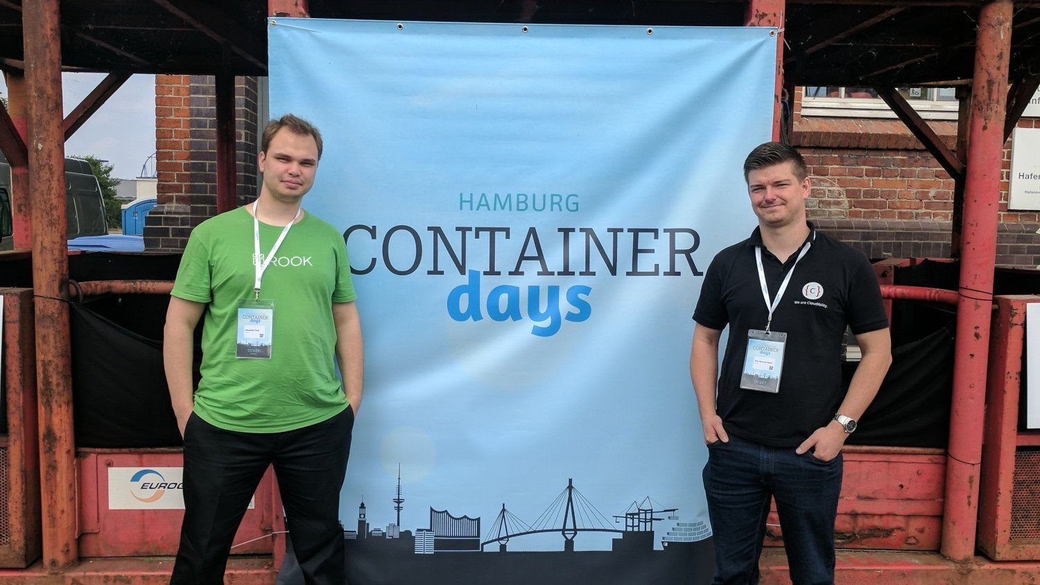 Container Days 2018 - Day #2 Kim-Norman Sahm and Alexander Trost getting ready for the Rook talk