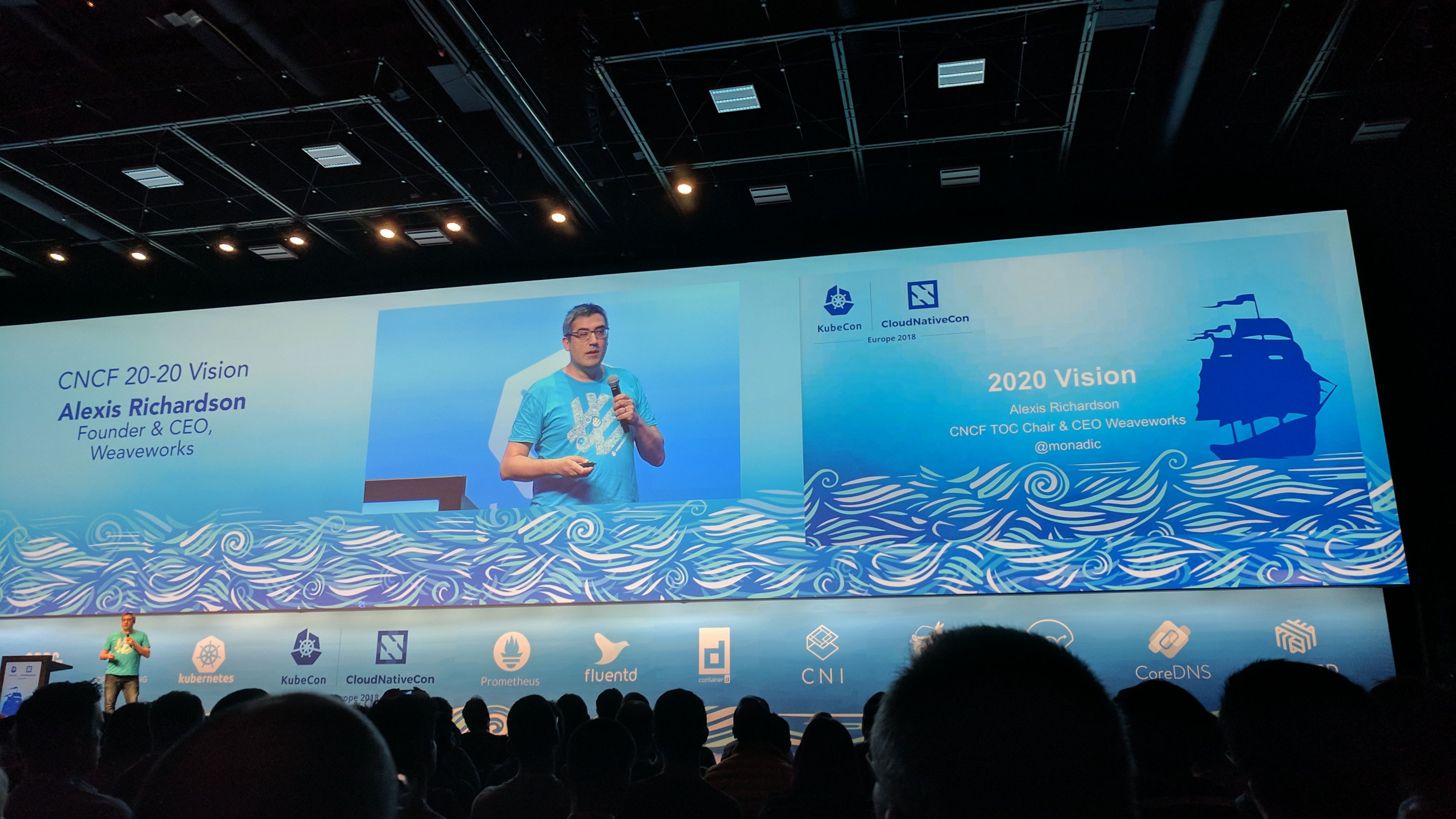 KubeCon - Keynote - Alexis Richardson on stage