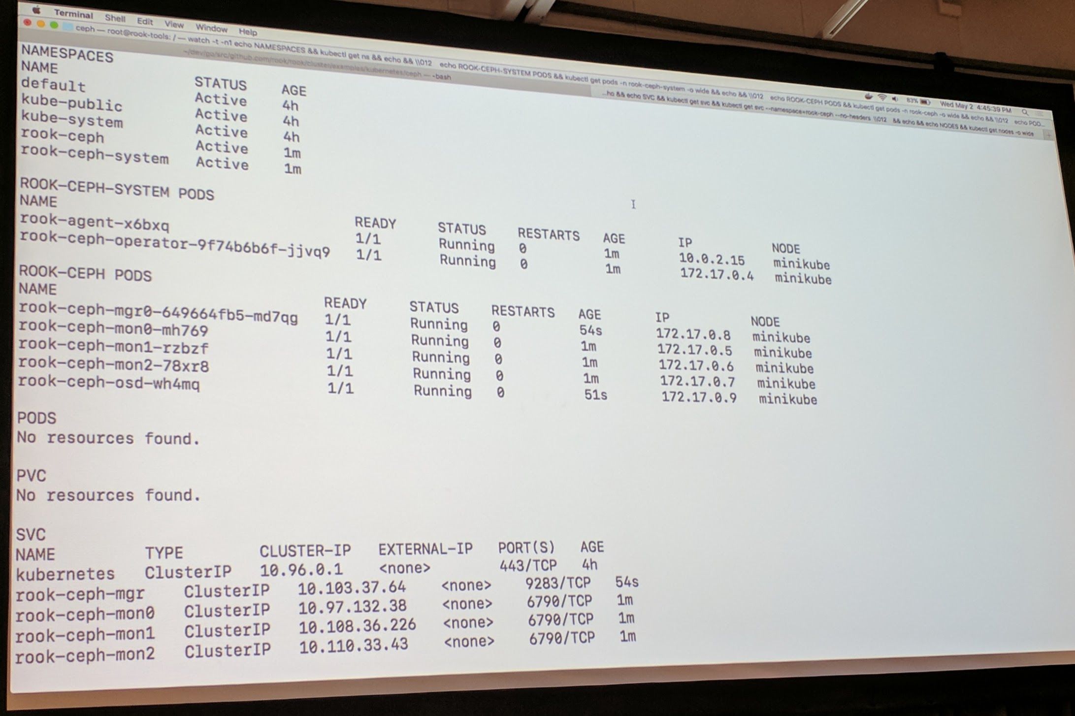 KubeCon: Rook Demo WordPress and MySQL example