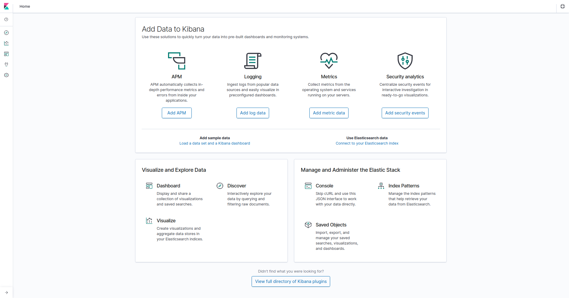 Kibana Home Site