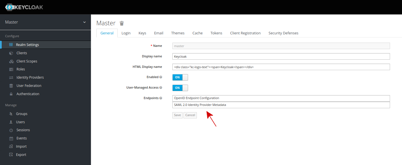 Keycloak Realm Settings